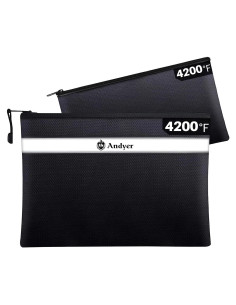 Bolsa a Prueba de Fuego Andyer 2 Piezas 34x25 cm y 28x15 cm