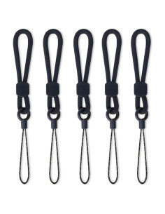 Cintas de Lanyard Negras YOUOWO con Anillo para Dedo - Paquete de 5