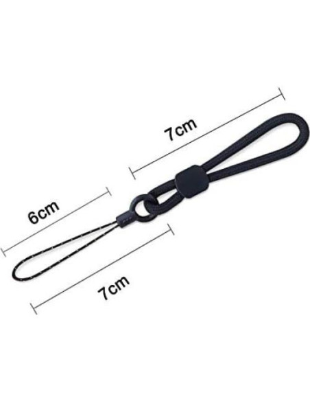 Cintas de Lanyard Negras YOUOWO con Anillo para Dedo - Paquete de 5