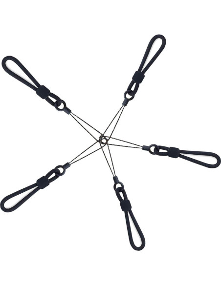 Cintas de Lanyard Negras YOUOWO con Anillo para Dedo - Paquete de 5