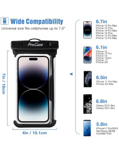 Funda de Teléfono Impermeable ProCase 2 Paquetes 7" Rosa/Negro 2