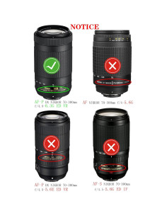 Tapa de lente Nikon 58mm - Compatible con AF-P NIKKOR 70-300mm 2