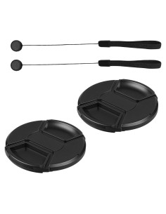 Paquete de 2 tapas de lente 62mm QQM con cuerdas de sujeción