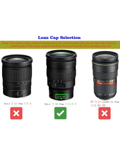 Tapa de lente 82mm para Nikon Nikkor Z 24-70mm f/2.8 S - 2 Piezas 2