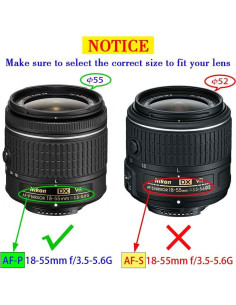 Tapa de Lente 55mm BTER para Nikon D5600 D5500 D5300 - 2 Piezas 2