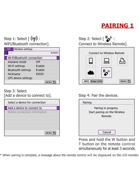 Control Remoto Inalámbrico PHOLSY BR-E1 para Cámaras Canon