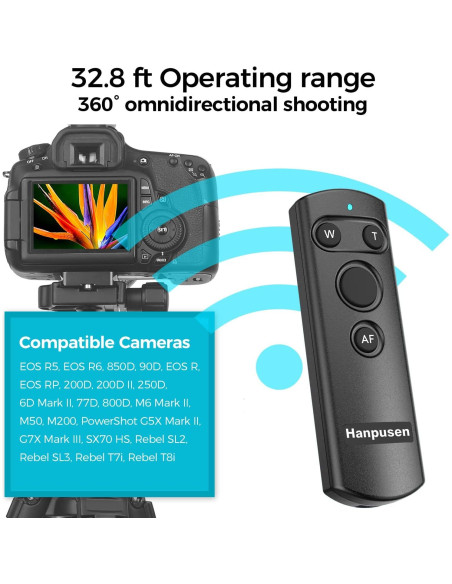 Control Remoto Inalámbrico Bluetooth Hanpusen para Canon