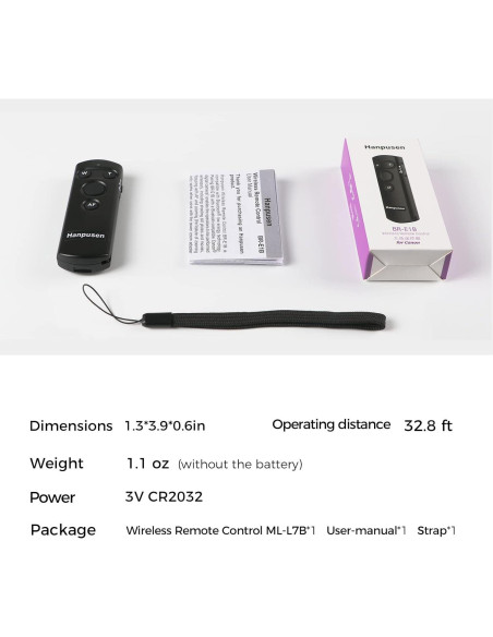 Control Remoto Inalámbrico Bluetooth Hanpusen para Canon