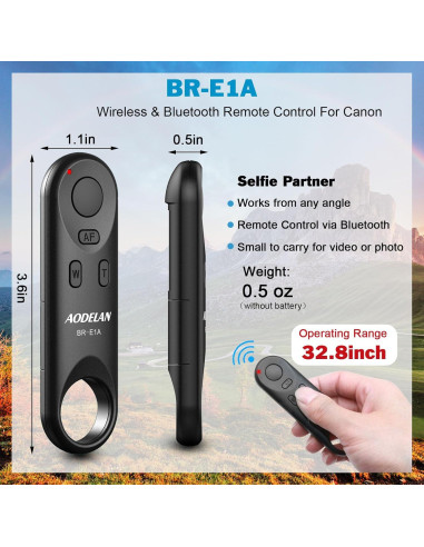 Control Remoto Inalámbrico Aodelan BR-E1A para Canon EOS
