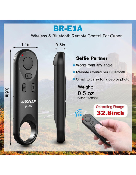 Control Remoto Inalámbrico Aodelan BR-E1A para Canon EOS