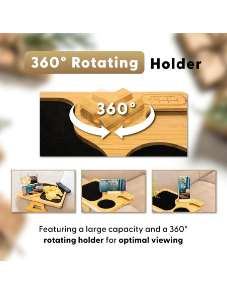 Mesa de brazo de sofá Todo de Daniel, bandeja ajustable con portavasos