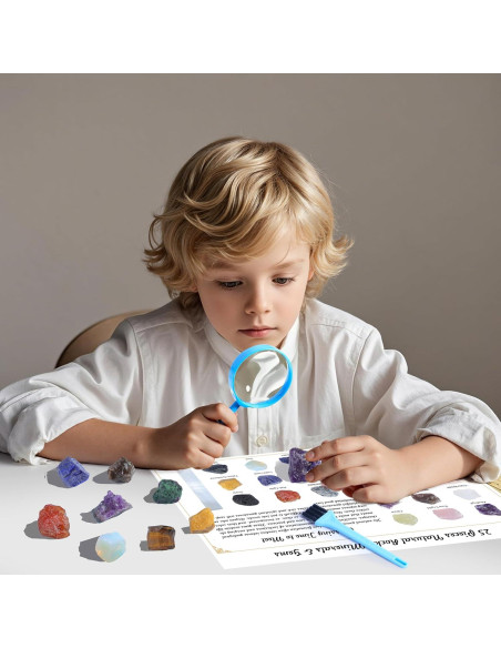 Kit de 25 PCS de Rocas y Gemas Naturales HOPEME Kit de 25 PCS de Rocas y Gemas Naturales HOPEME