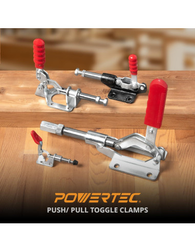 Abrazaderas de Palanca POWERTEC 4PK 305CM 227kg Hierro Dúctil