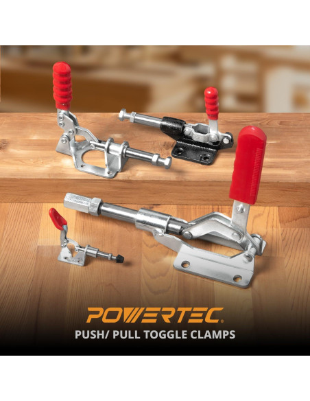 Abrazaderas de Palanca POWERTEC 4PK 305CM 227kg Hierro Dúctil