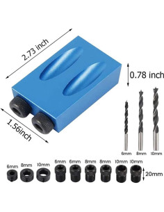 Plantilla de Agujero en Ángulo QEDT 15 con Brocas 6/8/10mm 2