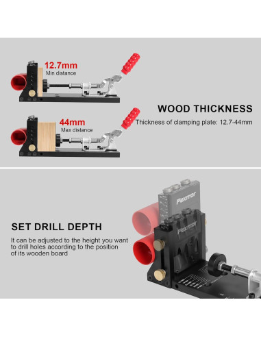 Kit de Plantilla de Agujeros de Bolsillo Fexrror 56 Pcs Aluminio