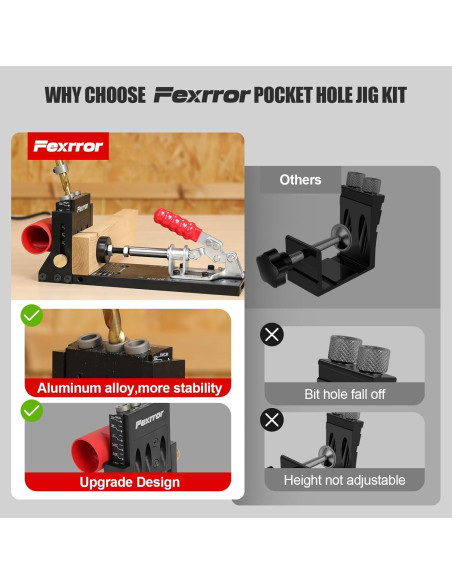 Kit de Plantilla de Agujeros de Bolsillo Fexrror 56 Pcs Aluminio