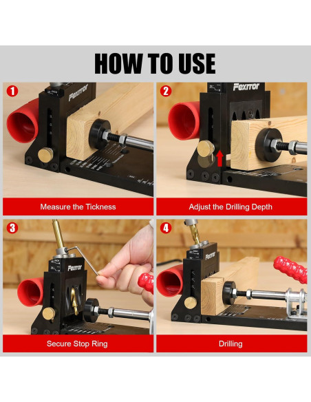 Kit de Plantilla de Agujeros de Bolsillo Fexrror 56 Pcs Aluminio