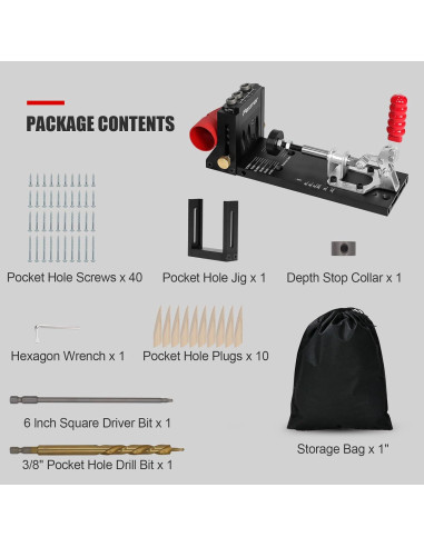 Kit de Plantilla de Agujeros de Bolsillo Fexrror 56 Pcs Aluminio