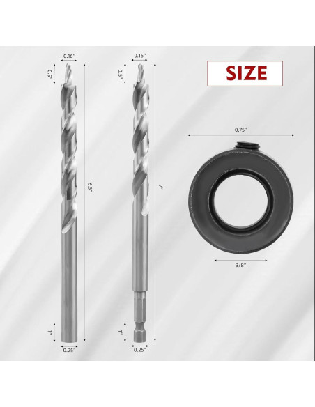Broca de Agujero de Bolsillo RENYU 3/8" y 1/4" Hexagonal