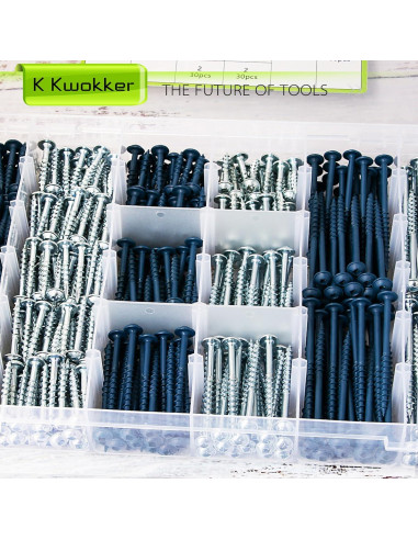 Kit de Tornillos de Agujero de bolsillo K Kwokker 670 Pcs