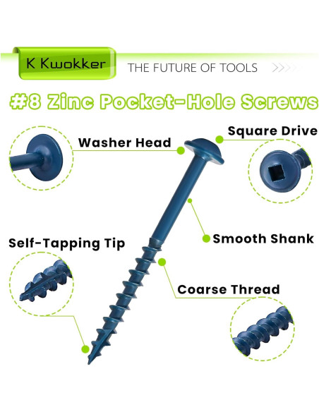 Kit de Tornillos de Agujero de bolsillo K Kwokker 670 Pcs