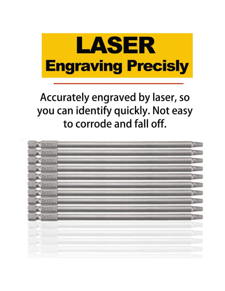 Juego de 10 Bits de Destornillador Cuadrado SQ2 Rocaris 15.24 cm