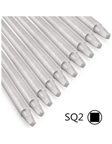 Juego de 10 Bits de Destornillador Cuadrado SQ2 Rocaris 15.24 cm