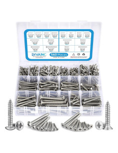 560 Tornillos Autoperforantes de Acero Inoxidable DIVANC M3-M6
