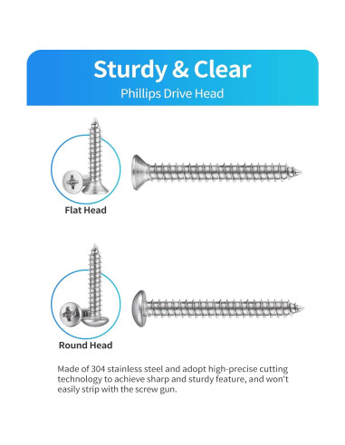 560 Tornillos Autoperforantes de Acero Inoxidable DIVANC M3-M6