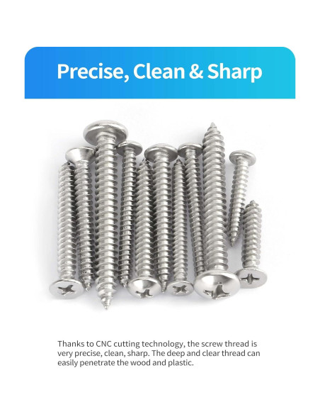 560 Tornillos Autoperforantes de Acero Inoxidable DIVANC M3-M6