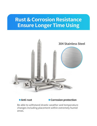 560 Tornillos Autoperforantes de Acero Inoxidable DIVANC M3-M6