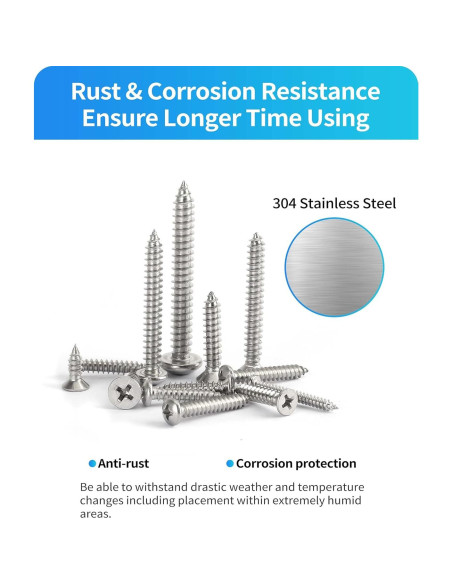 560 Tornillos Autoperforantes de Acero Inoxidable DIVANC M3-M6