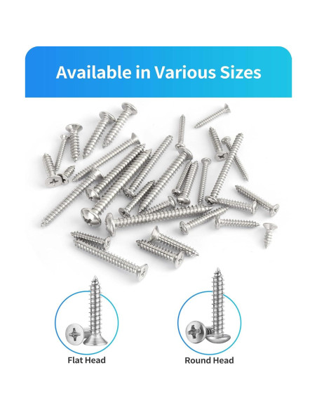560 Tornillos Autoperforantes de Acero Inoxidable DIVANC M3-M6