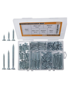 Kit de Tornillos de Madera JEGONFRI 209 Pcs Phillips 6 Tamaños