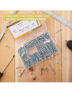 Kit de Tornillos de Madera JEGONFRI 209 Pcs Phillips 6 Tamaños 2