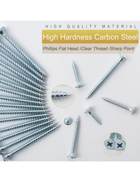 Kit de Tornillos de Madera JEGONFRI 209 Pcs Phillips 6 Tamaños