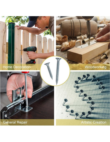 Kit de Tornillos de Madera JEGONFRI 209 Pcs Phillips 6 Tamaños