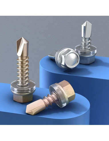 250 Tornillos Autoperforantes Hexagonales LERNOU Acero Inoxidable