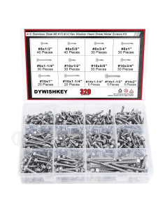 Tornillos de Acero Inoxidable 410 DYWISHKEY 320 Piezas Autoperforantes