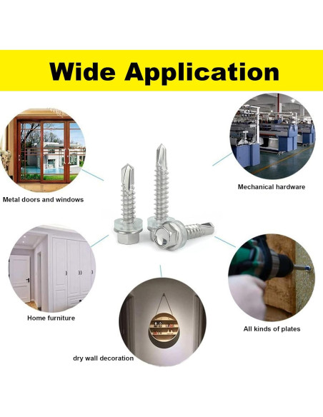 250 Tornillos Autoperforantes Hexagonales LERNOU Acero Inoxidable