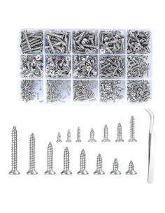 Kit de Tornillos Autoperforantes para Madera Qiwuhai 595 Piezas