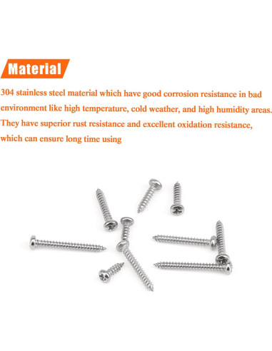 Juego de Tornillos de Madera HELIFOUNER 250 Piezas Acero Inoxidable