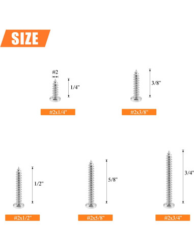 Juego de Tornillos de Madera HELIFOUNER 250 Piezas Acero Inoxidable