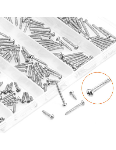 Juego de Tornillos de Madera HELIFOUNER 250 Piezas Acero Inoxidable