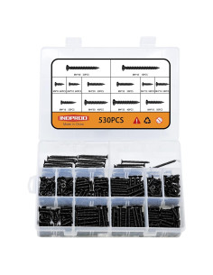 Kit de Tornillos de Madera Indprod 530 pcs M4 Acero al Carbono