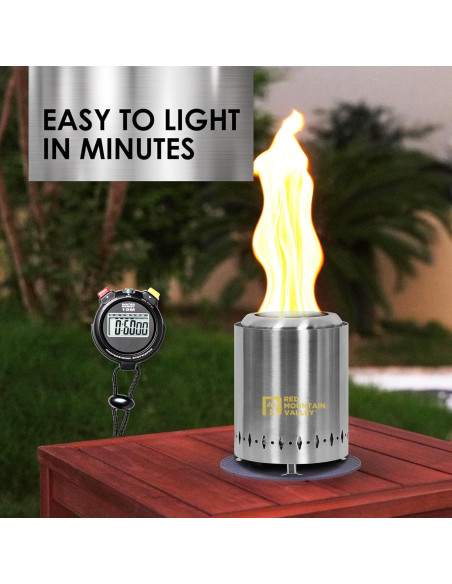 Hoguera de Mesa Red Mountain Valley Portátil Acero Inoxidable