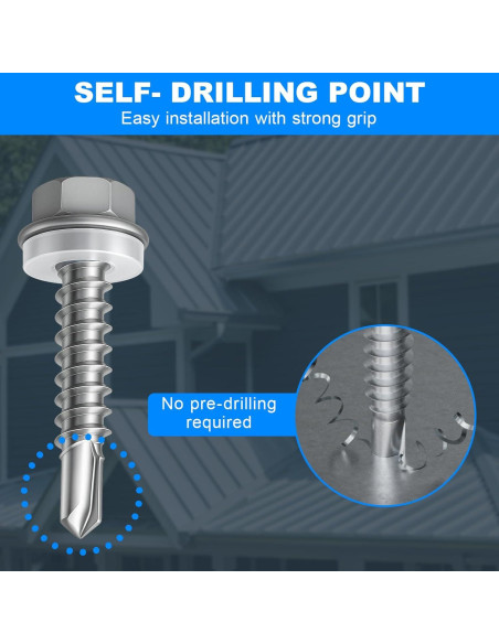 Kit de Tornillos Autoperforantes FMhotu 300 Piezas para Metal