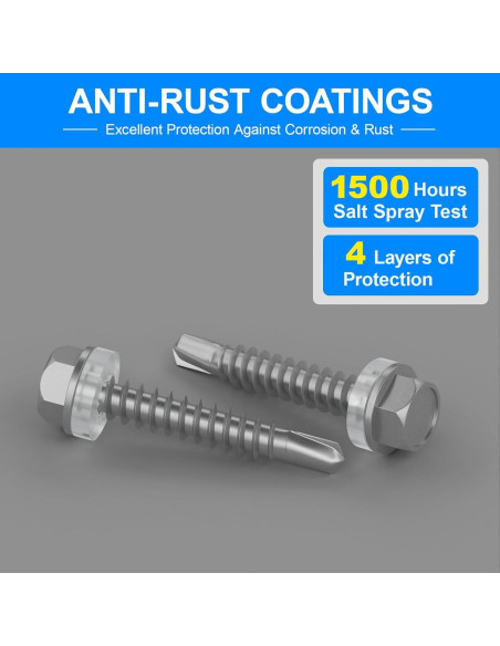 Kit de Tornillos Autoperforantes FMhotu 300 Piezas para Metal