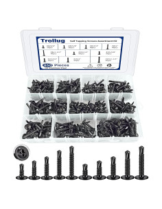 450 Tornillos Autoperforantes Acero Inoxidable 410 Negro 1.27 a 3.18 cm